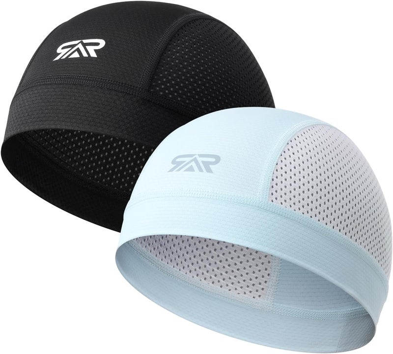 SUNMECI 2 Pcs Cooling Breathable Mesh Skull Cap for Men Women Lightweight Quick Dry Cycling Moto Helmet Hard Hat Liner - Image 1